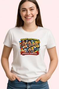 Tricou Fotbalul Uneste Oameni Suporteri Stadion, din bumbac 100% , tricou alb pentru Copii | Dama | Barbat - Img 2