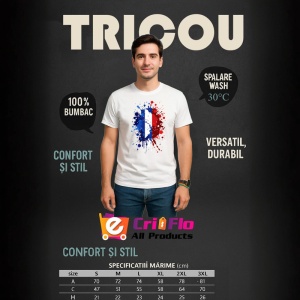 Tricou France Steag Splash Art, Copii | Dama | Barbat - Img 6