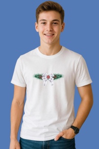 Tricou Funda Alba Cu Acadea, din bumbac 100%, tricou alb, Copii | Dama | Barbat - Img 2