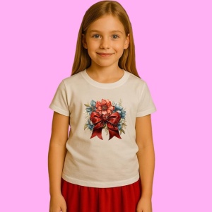 Tricou Funda Rosie Cu Flori De Iarna, din bumbac 100%, tricou alb, Copii | Dama | Barbat - Img 2