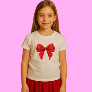 Tricou Funda Rosie Cu Puncte, din bumbac 100%, tricou alb, Copii | Dama | Barbat - Img 2