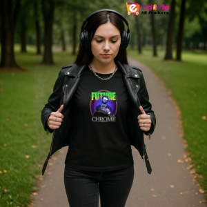 Tricou Future - Chrome Glow, muzica Rap, Dama | Barbat | Copii, Culoare Negru - Img 13