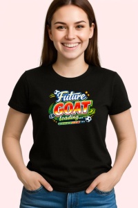 Tricou Future Goat Loading Design Fotbal Colorat, din bumbac 100%, tricou negru Copii | Dama | Barbat - Img 3