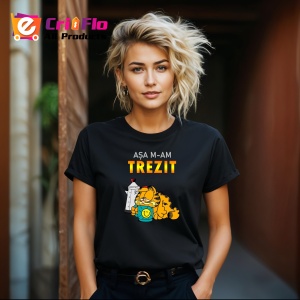 Tricou Garfield Dimineata, din bumbac 100%, tricou negru, Dama | Barbat - Img 6