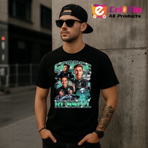 Tricou George Russell Poster Colaj Echipa Mercedes Formula 1, Copii | Dama | Barbat - Img 9