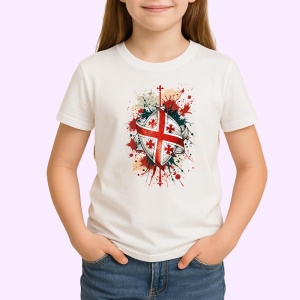 Tricou Georgia Steag Splash Art, Copii | Dama | Barbat - Img 3