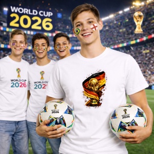 Tricou Germany World Cup Fifa 2026, din bumbac 100%, tricou alb, Copii | Dama | Barbat - Img 7