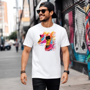 Tricou Ghete Sport Explozie Culori Neon Urban Dynamic Street Style, din bumbac 100% Copii | Dama | Barbat - Img 5