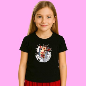 Tricou Girafa Cu Fundal Deschis Si Privire Zambitoare Craciun, din bumbac 100% Copii | Dama | Barbat - Img 3