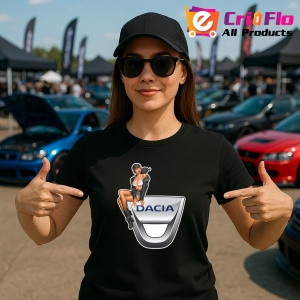 Tricou Girl Cu Logo Dacia | Unisex Dama si Barbat - Img 2