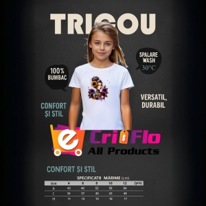 Tricou girl holding sunflower confident style, fata tinand floarea soarelui stil increzator, Copii | Dama | Barbat - Img 9