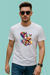 Tricou girl hugging puppy with bow, fata cu catelus si fundita, Copii | Dama | Barbat - Img 2