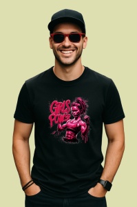 Tricou Girls Power Fata Fitness Rosa, Copii | Dama | Barbat, culoare negru - Img 2