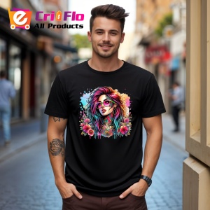 Tricou Glasses girl with tattoos and roses, fata cu ochelari tatuaje si trandafiri, Copii | Dama | Barbat , tricou negru - Img 10