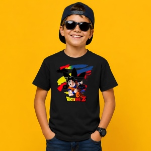 Tricou Goku Dragon Ball Z Luptator Anime Urban Graffiti, din bumbac 100%, tricou negru, Copii | Dama | Barbat - Img 3