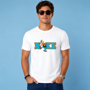 Tricou Goofy Catelul Sportiv Albastru Maro Urban Typography Design, din bumbac 100% Copii | Dama | Barbat - Img 2
