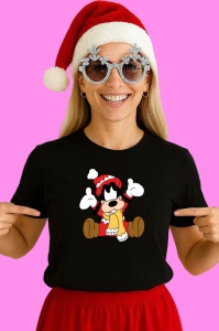 Tricou Goofy Imbracat De Craciun, din bumbac 100% Copii | Dama | Barbat