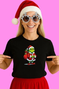 Tricou Grinch Mos Craciun, din bumbac 100% Copii | Dama | Barbat - Img 2