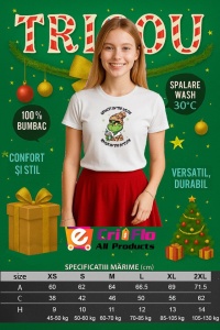 Tricou Grinchy On The Inside Leopard, din bumbac 100%, tricou alb, Copii | Dama | Barbat - Img 3