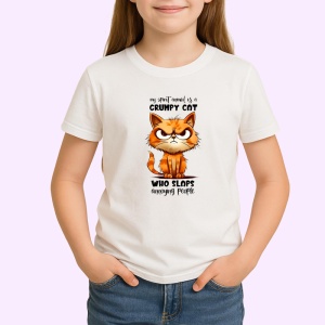 Tricou grumpy cat spirit animal mesaj pentru oameni iritati, Copii | Dama | Barbat - Img 3