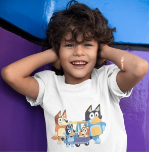 Tricou Haios Copii Personalizat - Bluey Family - Cadou