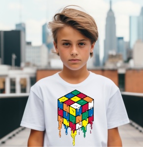 Tricou haios personalizat pentru copii Cubul Rubik