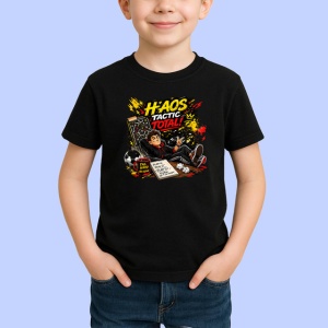 Tricou Haos Tactic Total Antrenor Fotbal Amuzant, din bumbac 100%, tricou negru Copii | Dama | Barbat
