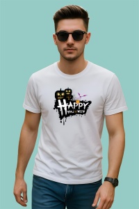 Tricou Happy Halloween Dark Art, din bumbac 100%, tricou alb, Dama | Barbat