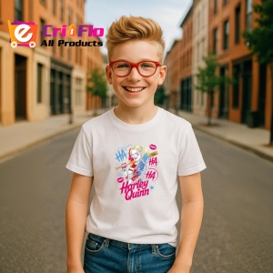 Tricou harley quinn cu bata si urme de ruj, Copii | Dama | Barbat - Img 8