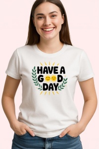 Tricou Have A Good Day Design Minimalist Gri V1, din bumbac 100% , tricou alb pentru Copii | Dama | Barbat
