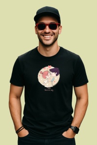 Tricou Hmmm Valentines Day Cuplu Amuzant, din bumbac 100%, tricou negru Copii | Dama | Barbat