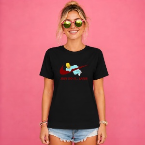 Tricou Homer Simpson Lazy Vibe Logo Grena Urban Street Art, din bumbac 100%, tricou negru, Copii | Dama | Barbat - Img 2