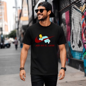 Tricou Homer Simpson Lazy Vibe Logo Grena Urban Street Art, din bumbac 100%, tricou negru, Copii | Dama | Barbat - Img 5
