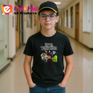 Tricou Hotel Transylvania hotel pentru monstri cu Dracula in rol principal, Copii | Dama | Barbat , tricou negru