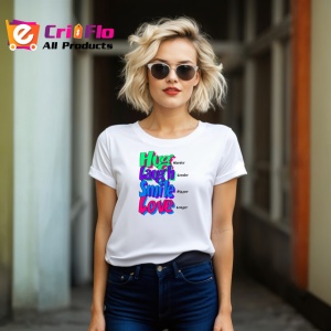 Tricou Hug Laugh Smile Love Text Colorat V1, din bumbac 100% , tricou alb pentru Copii | Dama | Barbat - Img 8