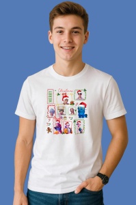 Tricou Huntrix K Pop Hunters Demon Colaj Personaje Chibi Merry Christmas, din bumbac 100%, tricou alb, Copii | Dama | Barbat - Img 3