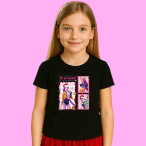Tricou Huntrix K Pop Hunters Demon Colaj Pink Character Style, din bumbac 100%, tricou negru, Copii | Dama | Barbat