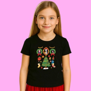 Tricou Huntrix K Pop Hunters Demon Decoratiuni Brad Si Personaje Festive, din bumbac 100%, tricou negru, Copii | Dama | Barbat - Img 2