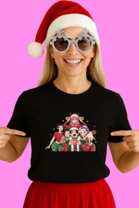 Tricou Huntrix K Pop Hunters Demon Familie Copii Adulti Poza Grup, din bumbac 100%, tricou negru, Copii | Dama | Barbat - Img 2