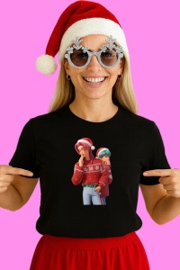 Tricou Huntrix K Pop Hunters Demon Fata Santa Pulover Rosu Fashion, din bumbac 100%, tricou negru, Copii | Dama | Barbat - Img 2