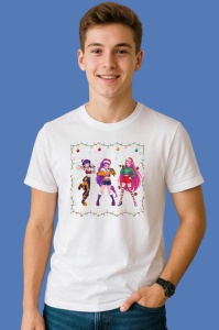 Tricou Huntrix K Pop Hunters Demon Grup Fete Full Body Cerc, din bumbac 100%, tricou alb, Copii | Dama | Barbat - Img 3
