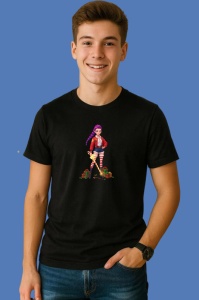 Tricou Huntrix K Pop Hunters Demon Idol Singular Costum Rosu, din bumbac 100%, tricou negru, Copii | Dama | Barbat - Img 3