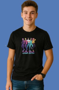 Tricou Huntrix K Pop Hunters Demon Saja Boys Grup Fashion, din bumbac 100%, tricou negru, Copii | Dama | Barbat