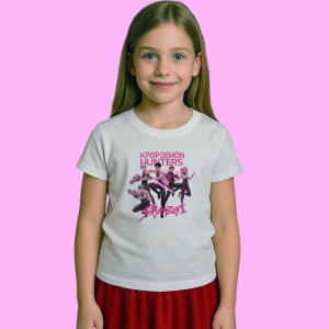 Tricou Huntrix K Pop Hunters Demon Saja Boys Stil Lupta, din bumbac 100%, tricou alb, Copii | Dama | Barbat - Img 2