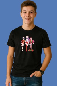 Tricou Huntrix K Pop Hunters Demon Trio Fete Craciun Cu Cadouri, din bumbac 100%, tricou negru, Copii | Dama | Barbat - Img 3
