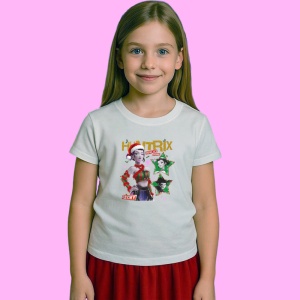 Tricou Huntrix K Pop Hunters Demon Zoey Poster Stil Dramatizat, din bumbac 100%, tricou alb, Copii | Dama | Barbat