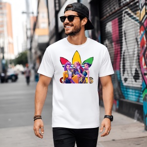 Tricou Huntrix K-Pop Style Urban Neon Purple Streetwear, din bumbac 100% Copii | Dama | Barbat - Img 5
