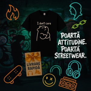 Tricou I don't care Negru, Copii | Dama | Barbat - Img 11