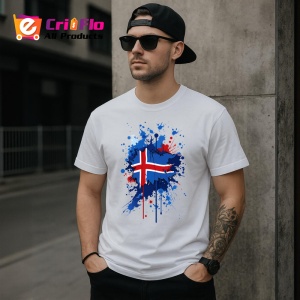 Tricou Iceland Steag Splash Art, Copii | Dama | Barbat - Img 4