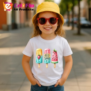 Tricou Inghetata colorata text hello summer stil fresh si jucaus Copii | Dama | Barbat Barbat - Img 15